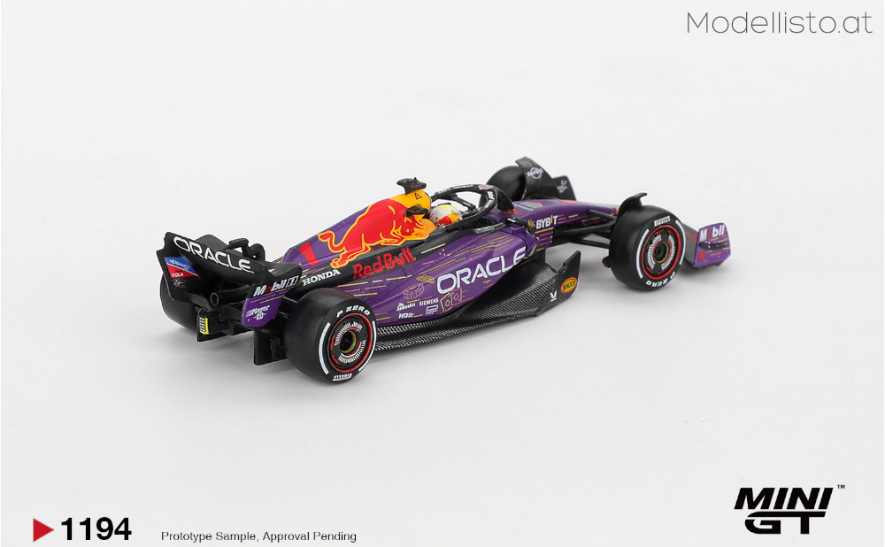 MGT1194 MiniGT F1 Oracle Red Bull Racing RB19 #1 2023 F1 Las Vegas GP Winner Max Verstappen