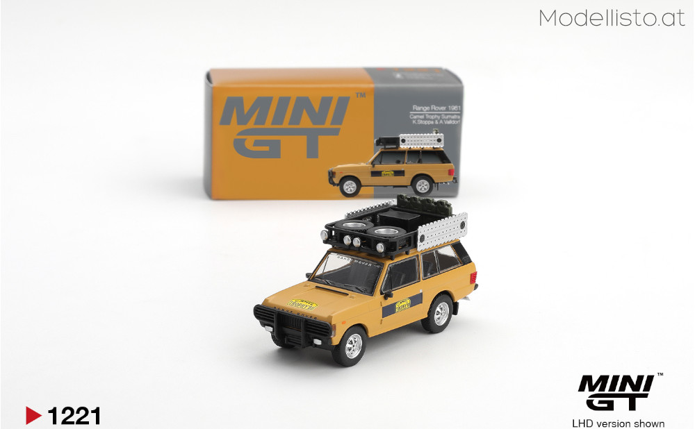 MGT1221 MiniGT LAND ROVER RANGE ROVER CAMEL TROPHY K.STOPPA & A.VALLDORF SUMATRA 1981