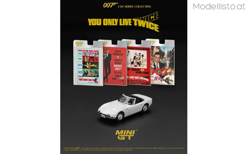 MGT00915-007G MiniGT Toyota 2000GT Roadster 007-Man Lebt Nur Zweimal deutscher Blister