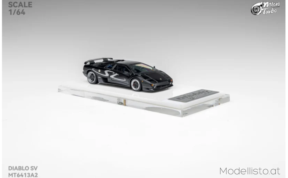 MT6413A2 Micro Turbo Lamborghini Diablo SV Piano Black