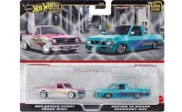 HRR78 Hotwheels 1975 Datsun Sunny Truck (B120 & Custom 1993 Nissan Hardbody (D21)