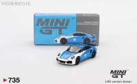 MGT735 MiniGT Porsche 911 (992) Turbo Safety Car Daytona 24h, blue/white