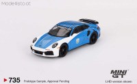 MGT735 MiniGT Porsche 911 (992) Turbo Safety Car Daytona 24h, blue/white