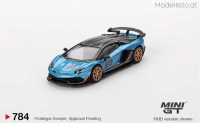 MGT784 MiniGT 2023 Lamborghini Aventador SVJ 63, blue aegir