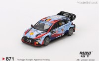 MGT871 MiniGT Hyundai i20 N Rally 1 Hybrid #11 2024 Rallye Monte Carlo Winner