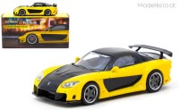 T64G-075-YE 1/64 Tarmac Mazda RX-7 Veilside Fortune 7, gelb/schwarz