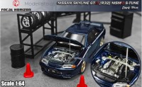 FH005 Focal Horizon 1/64 Nissan Skyline GTR-R32 with opening hood, blue