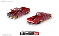 KHMG128 MiniGT Kaido 1980 Chevrolet Silverado Dually On Fire V1, red