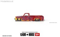 KHMG128 MiniGT Kaido 1980 Chevrolet Silverado Dually On Fire V1, red