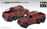 mb206x64501 Era CAR Mercedes G63 AMG 6x6 flame camouflage red
