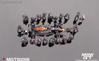 MGTS0008 MiniGT Oracle Red Bull Racing RB18 #11 Sergio Perez, 2022 Abu Dhabi GP Pit Crew Set