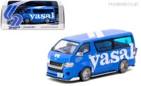 T64-038-YAS 1/64 Tarmac Works Toyota Hiace Widebody Yasaki, blue/white